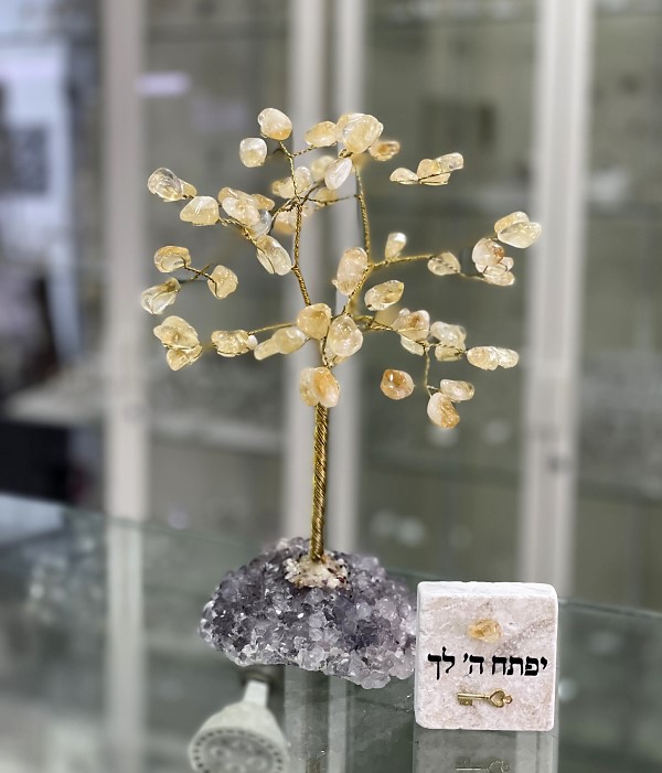 מארז עץ קטן ואריח לזימון שפע ושלווה
