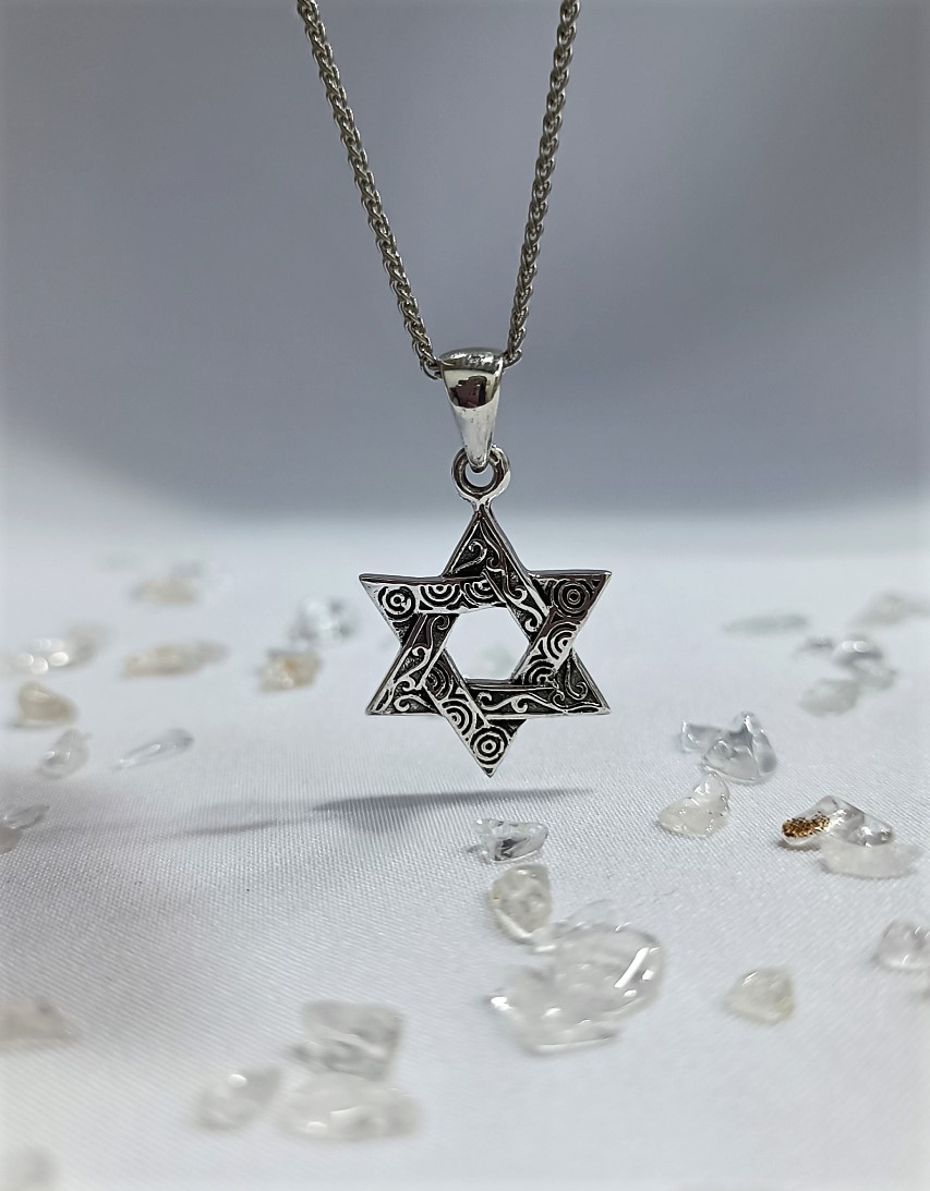 תליון מגן דוד ספירלות תליון מגן דוד ספירלות