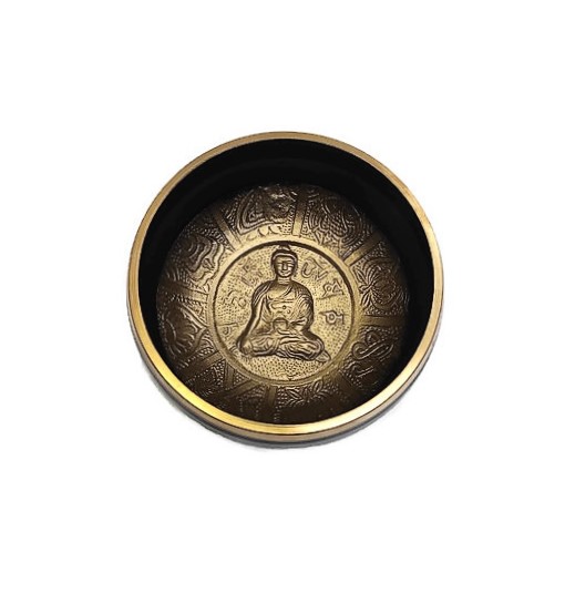 קערה טיבטית מעוטרת Buddha- גדולה