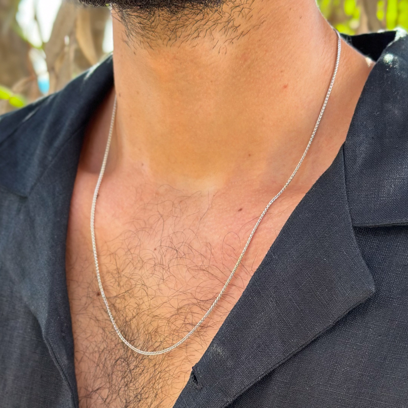 שרשרת כסף ספיגה רודיום 1 מ"מ (VIVI) שרשרת כסף ספיגה רודיום 1 מ"מ (VIVI)