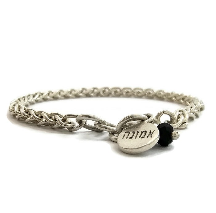 צמיד כסף צרוף ואבן חן - רפונזל
