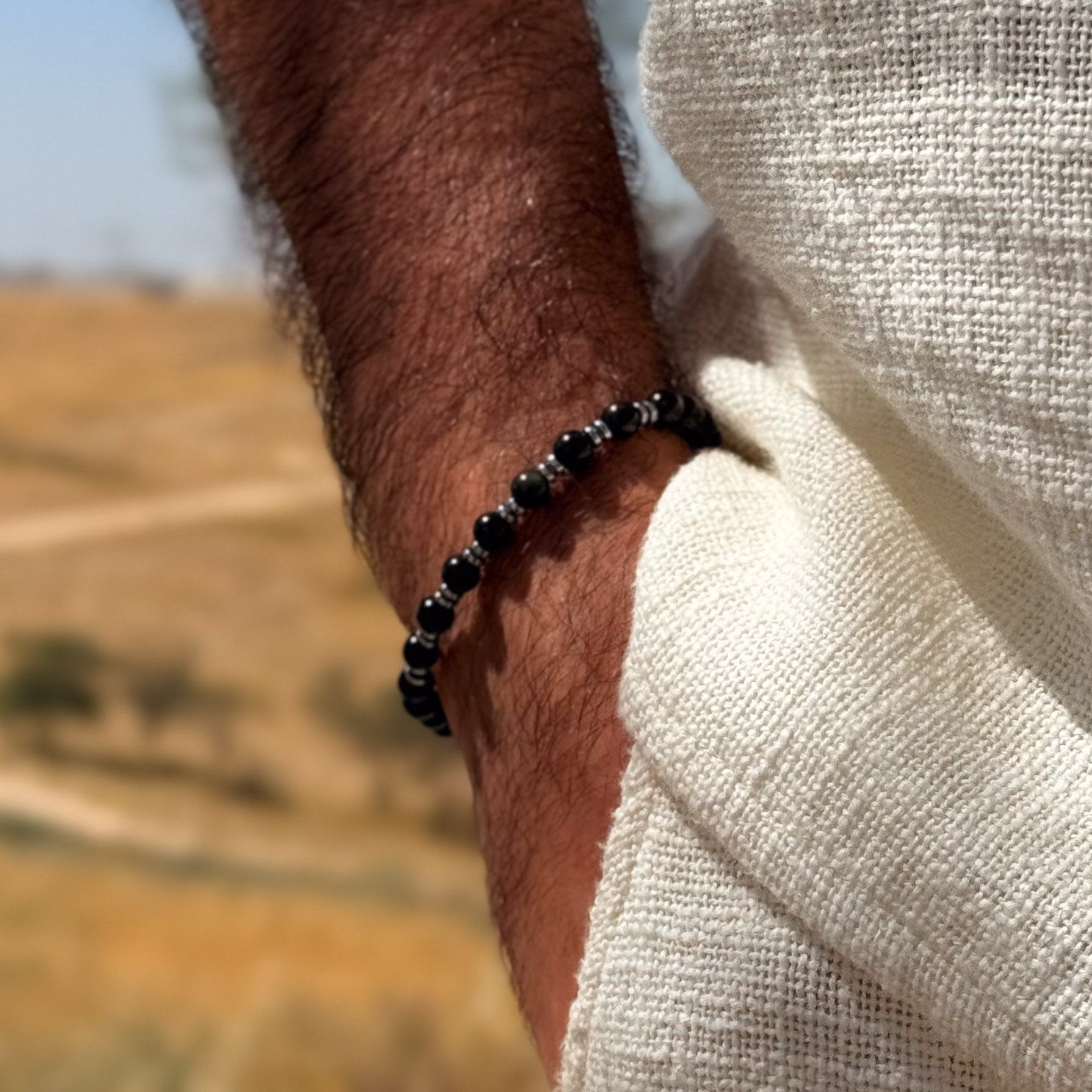 צמיד אובסדיאן ריינבו והמטייט - הארות