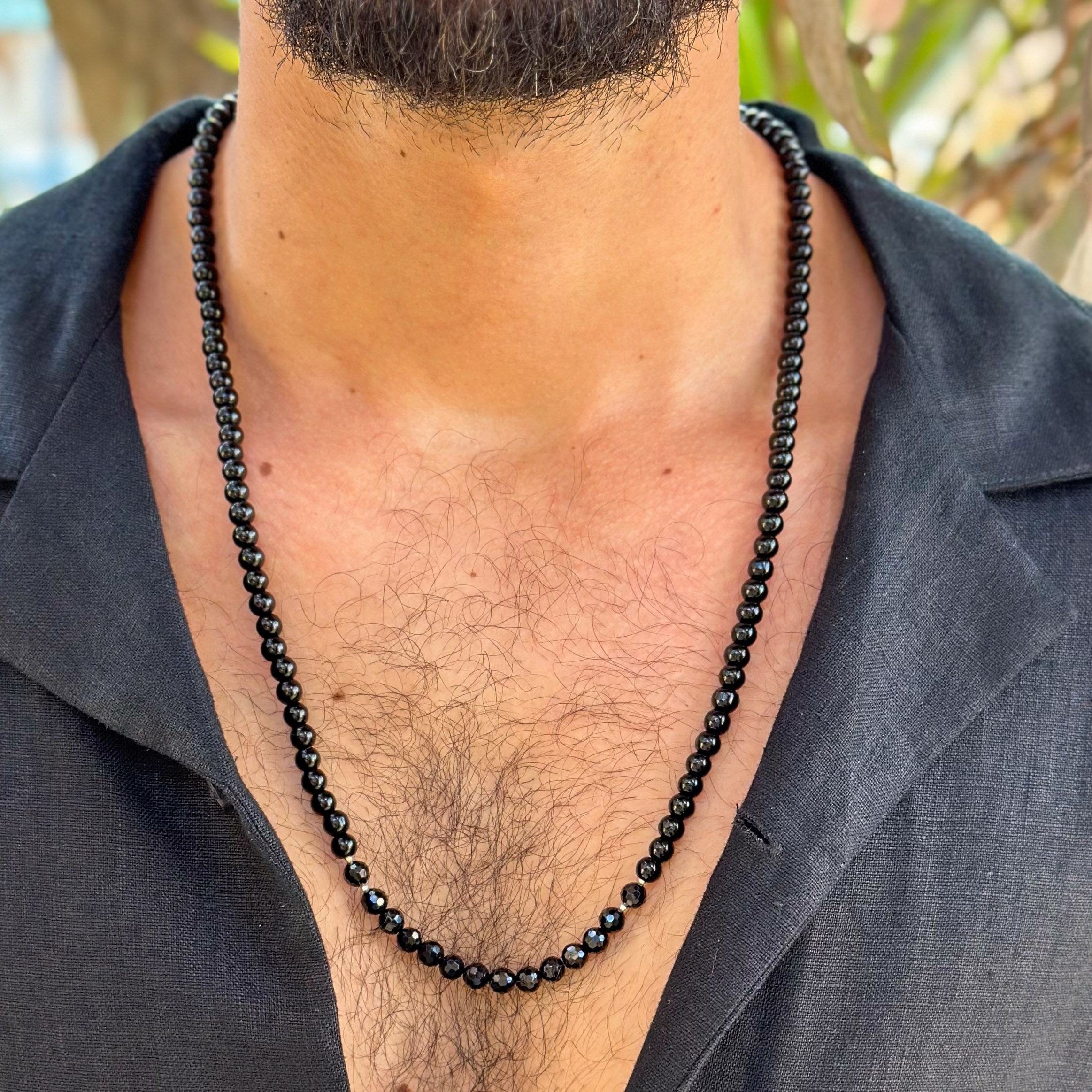 מחרוזת אוניקס וטורמלין שחור - נוה