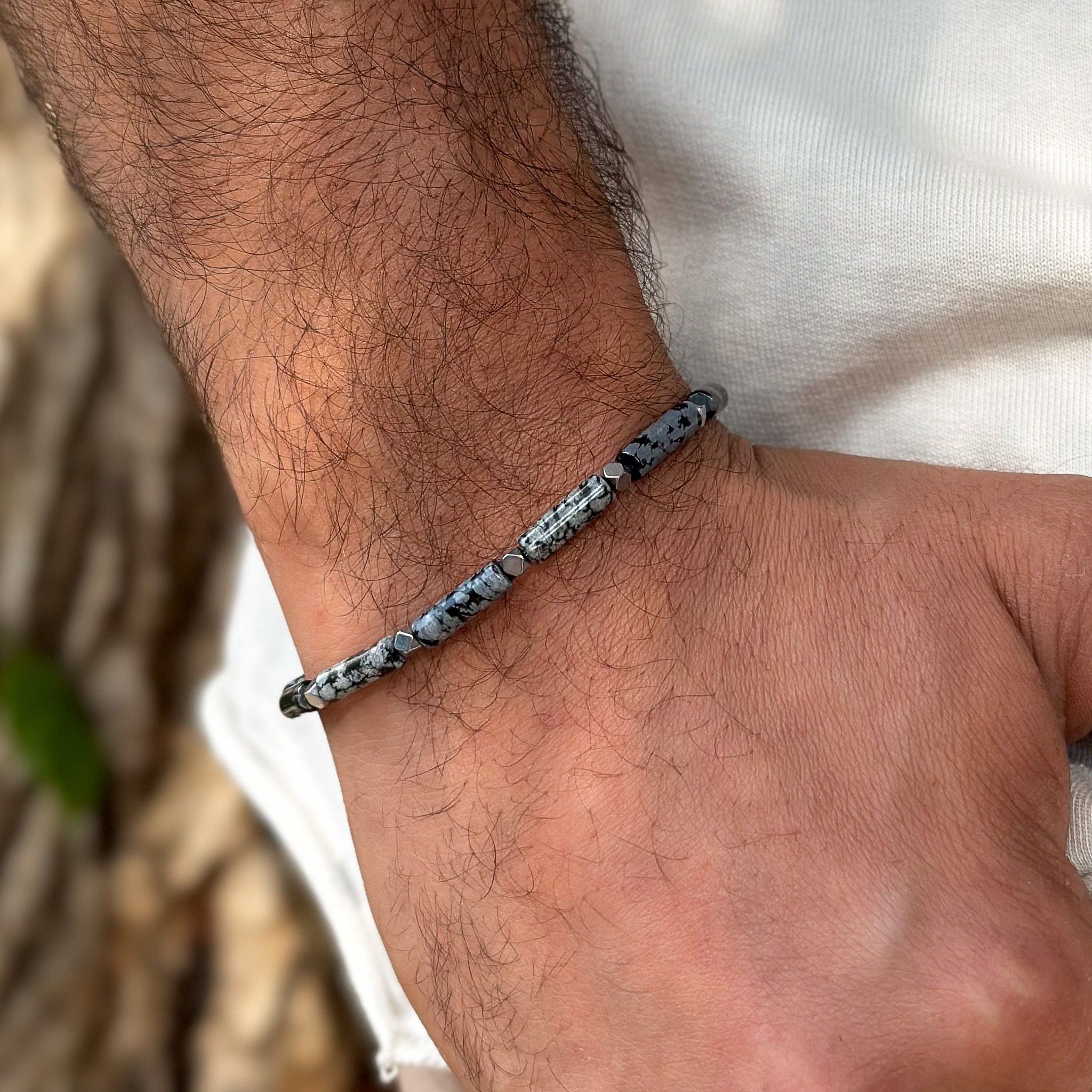 צמיד אובסידיאן והמטייט - גולן צמיד אובסידיאן והמטייט - גולן