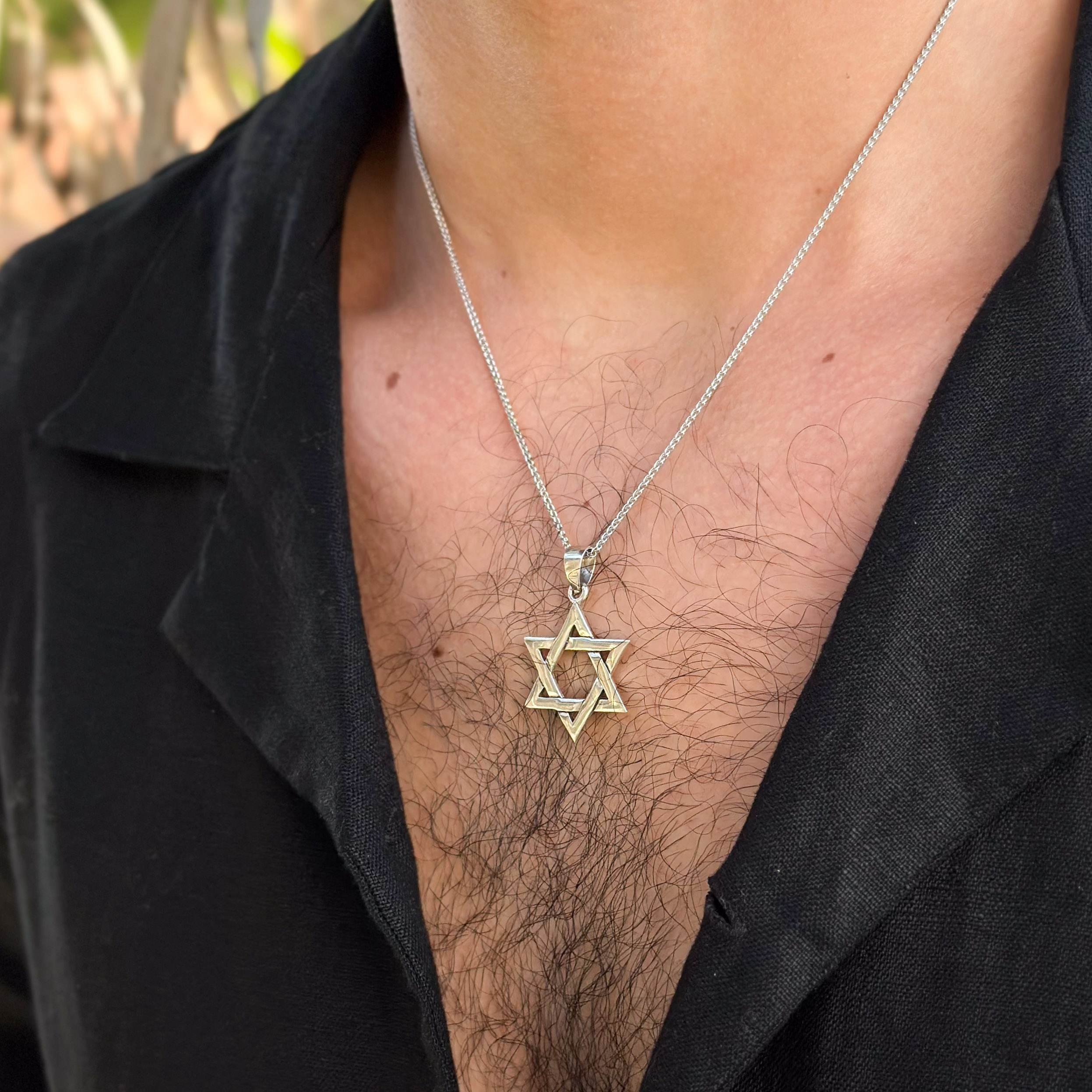 תליון מגן דוד צלעות משתלבות תליון מגן דוד צלעות משתלבות
